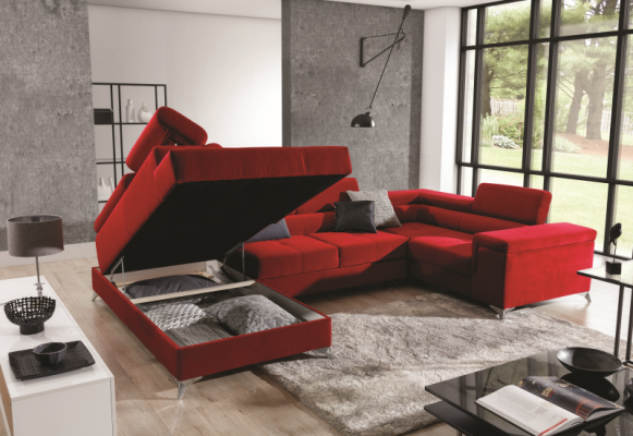 Corner sofa U-shape Sofa Couch Design Upholstery Sofa bed Bed function Living landscape
