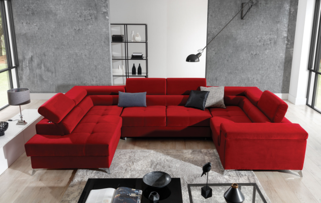 Corner sofa U-shape Sofa Couch Design Upholstery Sofa bed Bed function Living landscape