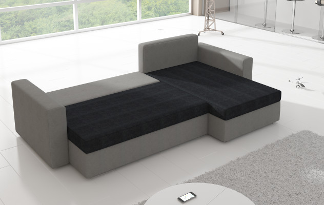 Design Corner sofa Sofa bed Bed function Couch Leather Upholstery Textile Sofas new 502