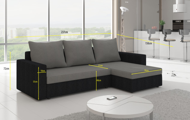 Design Corner sofa Sofa bed Bed function Couch Leather Upholstery Textile Sofas new 502