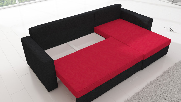 Design Corner sofa Sofa bed Bed function Couch Leather Upholstery Textile Sofas new 502