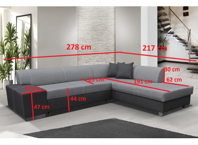 Modern Design Corner sofa Porto Bed function Couch Textile Sofas Sleep Sofa