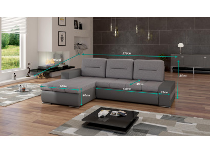 Design Corner sofa Ottavio Bed function Couch Living landscape Sofas Sleep Sofa