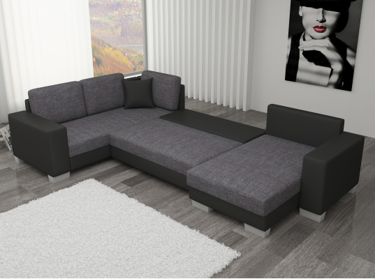 Living landscape Corner sofa Sofa Couch Upholstery Textile Corner Textile Fabric Suite new