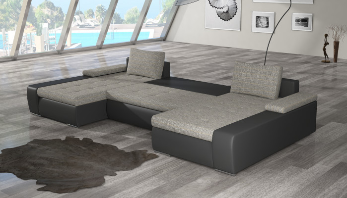 Living landscape Living room Leather Sofa Couch Upholstery Seat Corner sofa Suite