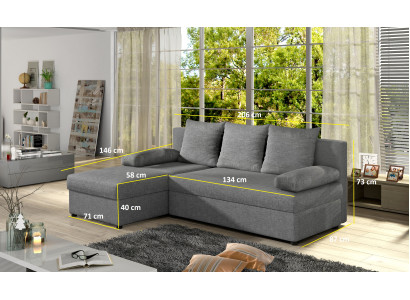 Modern Sofa bed Couch Upholstery Seat Suite L-shape Textile Fabric Sofas Leather