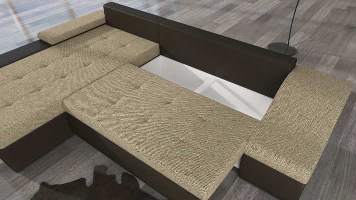 Modern Corner sofa Ontario Bed function Living room Couch Textile Sofas Sleep