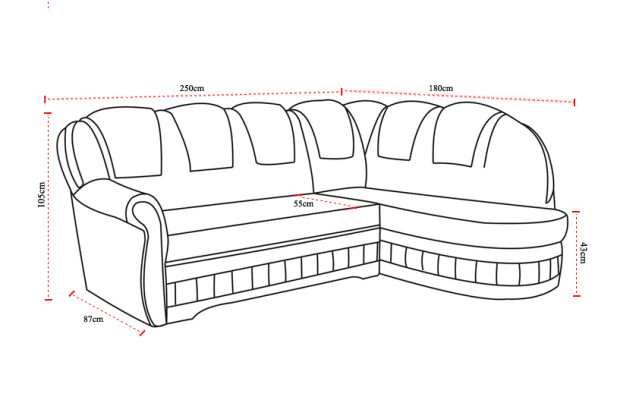 Classic Corner sofa Sofa bed Couch Upholstery Corner suite Corner sofa Textile