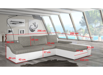 Modern Corner sofa Ontario Bed function Living room Couch Textile Sofas Sleep