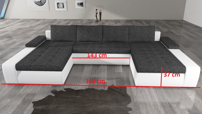 Living landscape Living room Leather Sofa Couch Upholstery Seat Corner sofa Suite