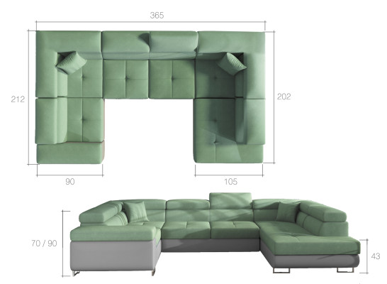 Living landscape Sofa Sofa bed Couch Upholstery Corner suite Bed function