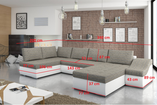 Modern Corner sofa Sofa bed Bed function Couch Upholstery Corner suite Living landscape