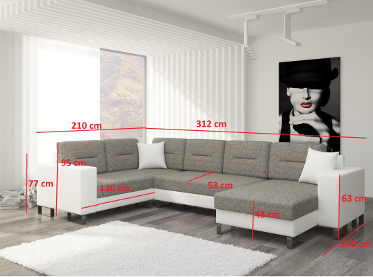 Living landscape U-shape Modern Living room Corner sofa Couch Corner Suite