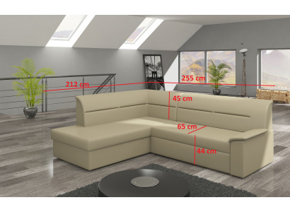 Design Corner sofa Elano L-shape Bed function Couch Leather Textile Sofas