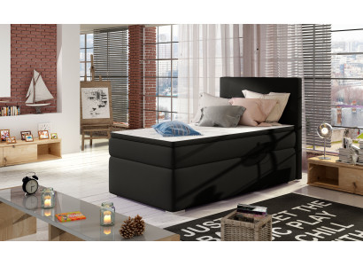 Boxspring Bed Hotel Beds 90x200cm Leather Complete bed base Topper