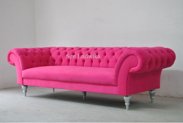 Fabric Design Couch Upholstery Sofas Textile Modern Sofa Chesterfield 3 Seater Pink