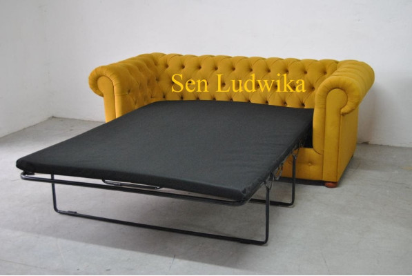 Chesterfield Three Seater Velvet Couch Upholstery Sleep Sofa Couch Bed function new