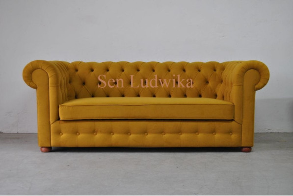 Chesterfield Three Seater Velvet Couch Upholstery Sleep Sofa Couch Bed function new