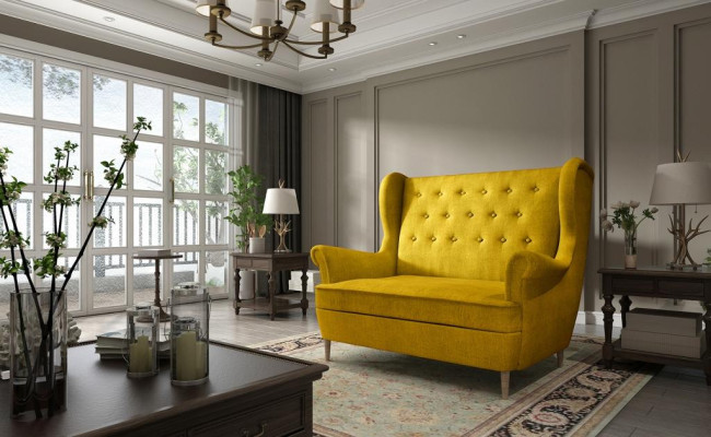 Stool Chesterfield Two-seater 2 Seater Sofa Couch Upholstery Velvet Couches