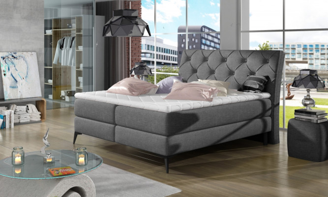 Chesterfield Silver Upholstered bed Double bed Beds Big XXL Designer Luxury