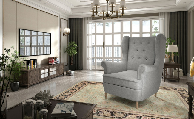 Lounge Ears Armchair Club Designer Furniture TV Sofa Chair Velvet Upholstery Seat new