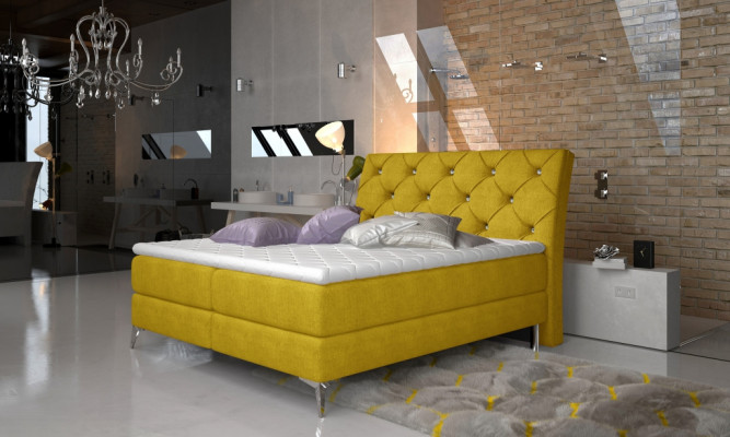 Designer Bed Bedroom Beds Textile Hotel Upholstery Chesterfield Boxspring