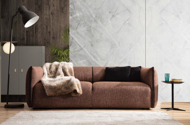 Modern Sofa 4-Seater Upholstery Couch Textile Sofas Design Furniture brown new luxury