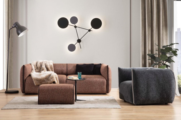 Modern Sofa 4-Seater Upholstery Couch Textile Sofas Design Furniture brown new luxury