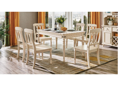 Dining room Dining table 6x Chairs Dining Set Wood Group Chair Sets Group Suite 7pcs