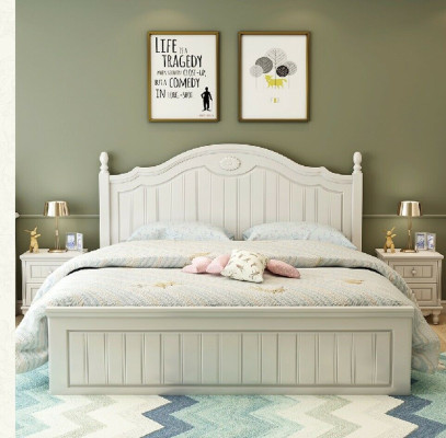 Set Bed Bedroom 2x Bedside table Double Beds Complete Set Wood Furniture 3 pcs.