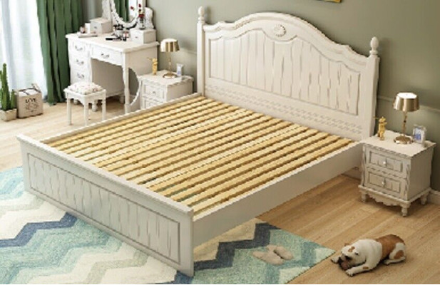 Set Bed Bedroom 2x Bedside table Double Beds Complete Set Wood Furniture 3 pcs.