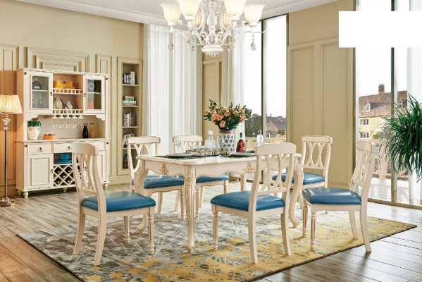 Dining room Dining table 6 x Chairs Ess Set Wood Kitchen Group Sideboard Furniture new 7pcs.