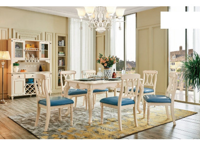Dining room Dining table 6 x Chairs Ess Set Wood Kitchen Group Sideboard Furniture new 7pcs.