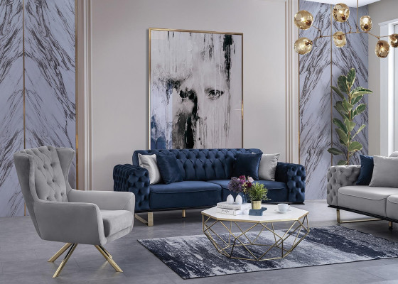 Armchair Single Seater Chesterfield Wing Chair Living Room Furniture