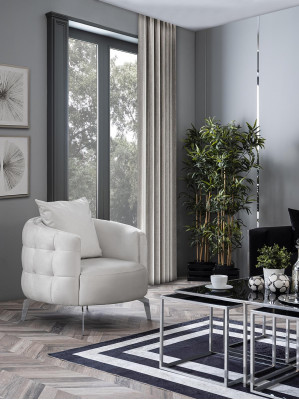 Round Armchair Upholstery Couch Relax Waiting Room Law Firm Practice Hotel