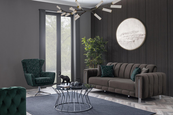 Beautiful green Chair one flower for relaxing in a living room Neul