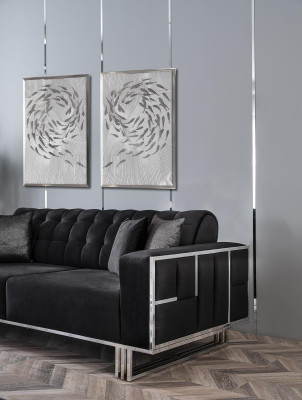 Three Seater Couch Sofa Furniture Furnishings Couches Sofas Black Upholstery