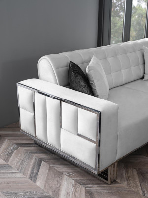 Luxury Living room Furniture Couch Seating Set Sofa Velvet Sofa Set 3 Pieces