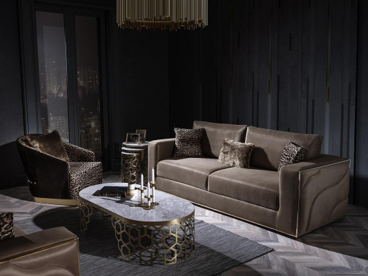 Design Furniture Luxury Sofa Set Couch Upholstery Set Velvet Tiger Sofa 3 Pieces