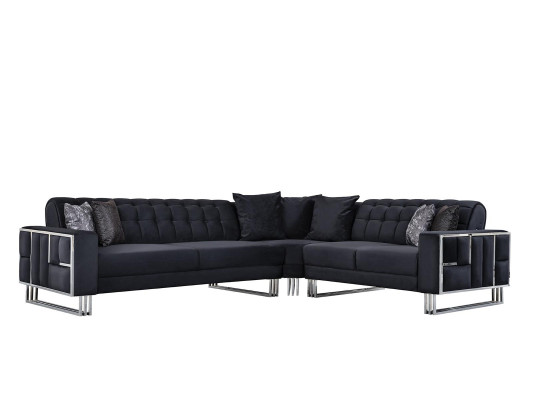 Luxury Corner sofa Textile Couches Furniture Corner suite Metal elements Couch Sofa