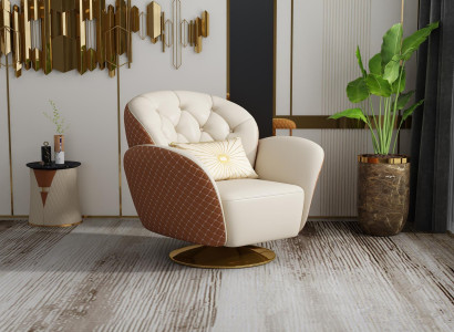 Armchair Single Seater Relax 360° Swivel Chair Upholstery Leather Chair Sofa Club