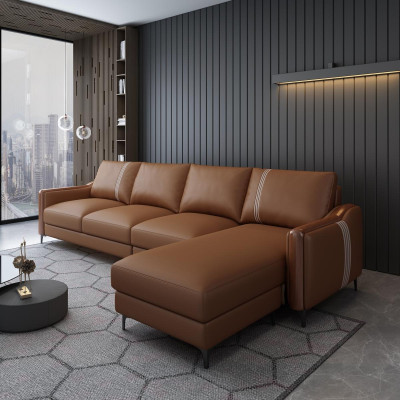 Seat Leather Sofa Couch Living landscape Suite Design Modern Sofas Corner sofa L-shape