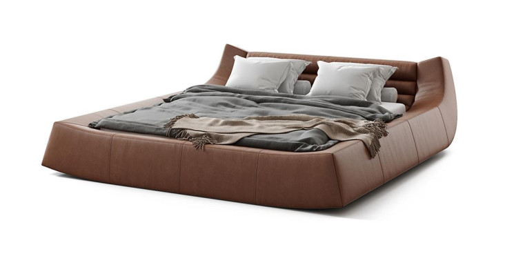 Designer Bed Double Beds Modern Hotel Leather Fabric Double bed