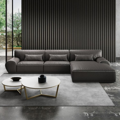Design Eck Corner sofa L-shape Modern Sofas Leather sofa Living landscape Seat Sofa