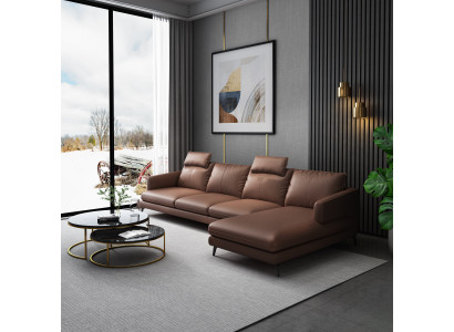 Sofa L-shape Leather sofa Couch Living landscape Corner sofa Suite Modern couches new