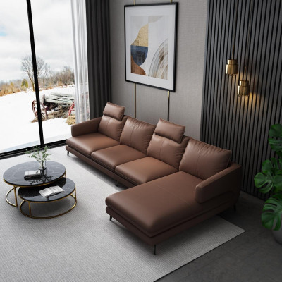 Sofa L-shape Leather sofa Couch Living landscape Corner sofa Suite Modern couches new