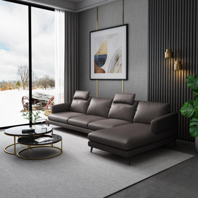 Sofa L-shape Leather sofa Couch Living landscape Corner sofa Suite Modern couches new
