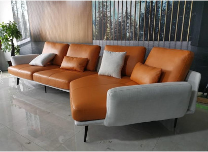 Corner sofa L-shape Living landscape Sofa Couch Upholstery Corner Suite Leather sofa Group