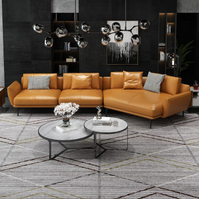 Corner sofa Sofa L-shape Leather sofa Couch Living landscape Suite Trapeze Modern sofas