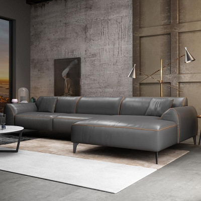 Living landscape Couch Upholstery Textile Leather Fabric Seat Suite Eck Corner sofa L-shape